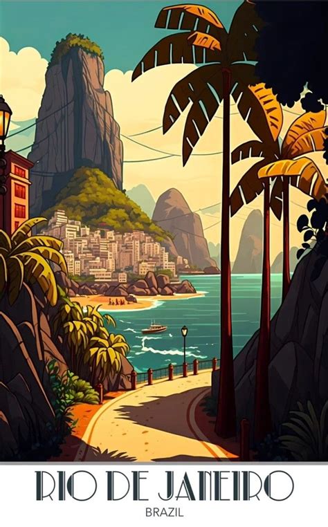 Rio De Janeiro Brazil In 2024 Brazil Art Vintage Travel Posters