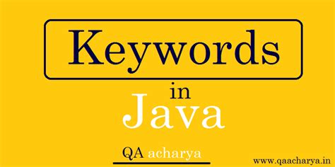 Java Keywords And List Of All Java Words