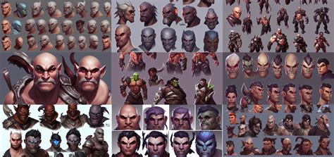 Krea Concept Art Of Male Half Orc Video Game Characters Head Designs