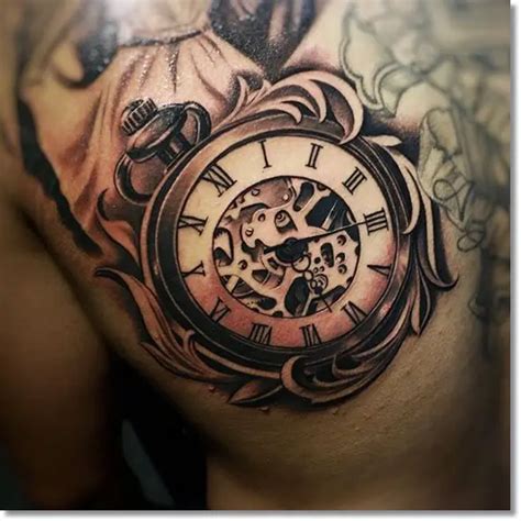 75 Brilliant Pocket Watch Tattoo Designs Ever Made