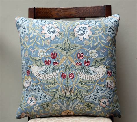 william-morris-strawberry-thief-slate-cushion – Arts and Crafts Living