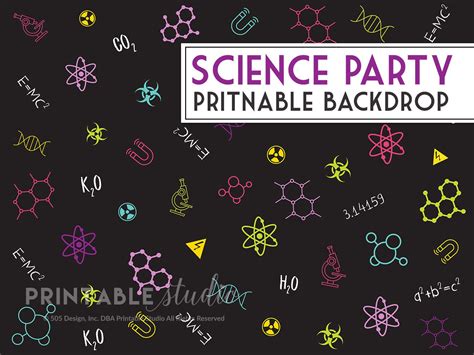Science Party Backdrop In Pink Printable Science Step And Repeat