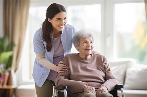 Premium Photo Female Caregiver Assisting An Older Woman