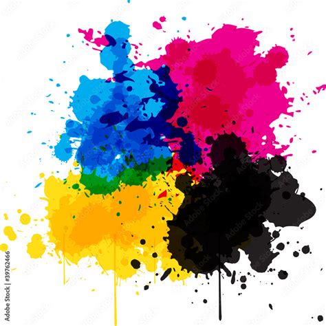 Cmyk Splash Flecken Stock Vector Adobe Stock