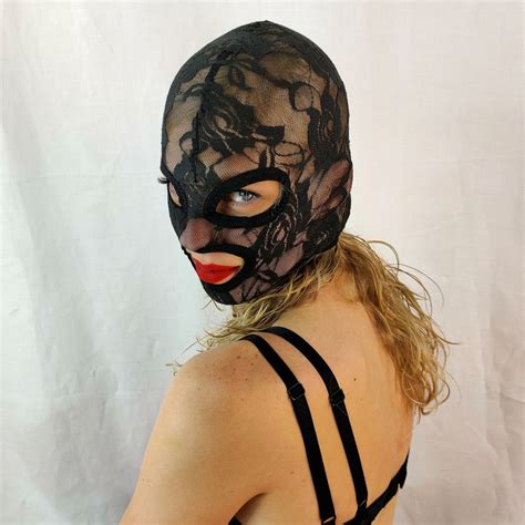 Black Mask Sexy Mask Bdsm Mask Lace Face Mask Fetish Mask Face