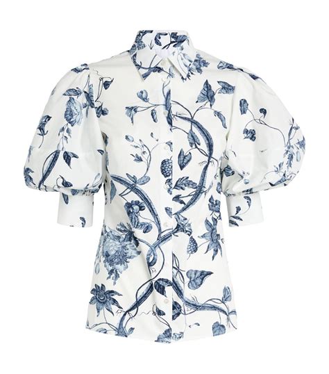 Erdem White Cotton Floral Print Shirt Harrods Uk