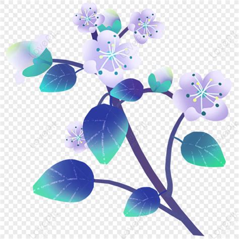 Anime Painted Flowers Illustration, Flowers Purple, Blue Flowers, Dark Flowers Free PNG And ...