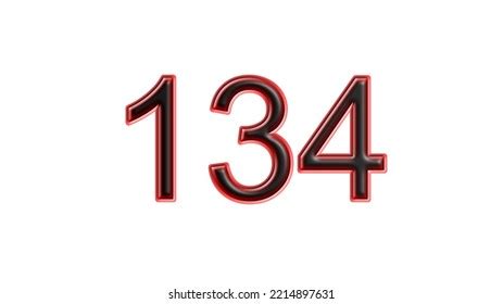 Red 134 Number 3d Effect White Stock Illustration 2214897631 | Shutterstock