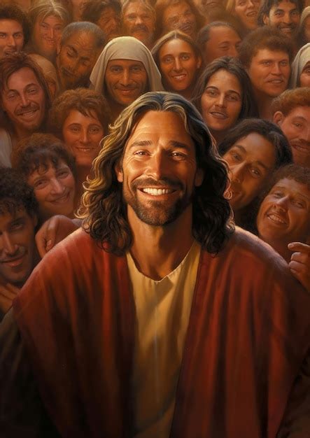 Premium AI Image Jesus Christ Talking To People Oil Painting