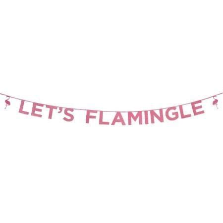 Let S Flamingle Pink Glitter Garland Let S Flamingle Flamingo Party