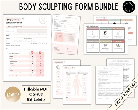 Body Sculpting Client Intake Forms Body Contouring Form Etsy