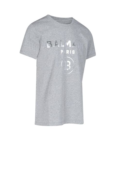 Balmain Cotton T Shirt In Grey Gray For Men Lyst