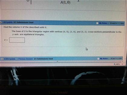 Solved Find The Volume V Of The Described Solid S The Base Chegg