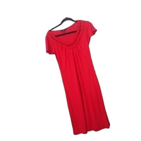 Banana Republic Red Womens Midi Dress Size S Ebay