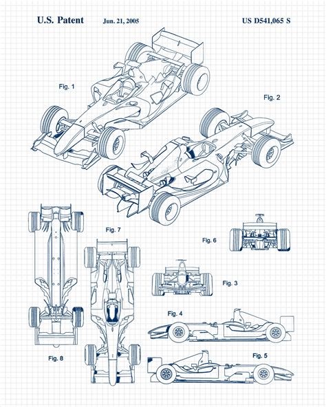 Vintage F1 Auto Racing Patent Prints 2 Unframed Photos Wall Etsy