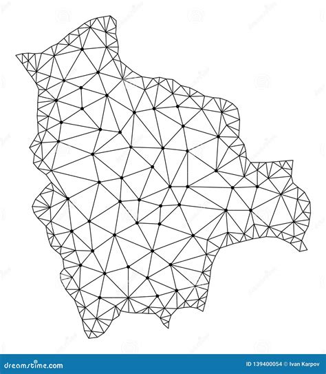 Carcasse Polygonale Mesh Vector Map De La Bolivie Illustration De