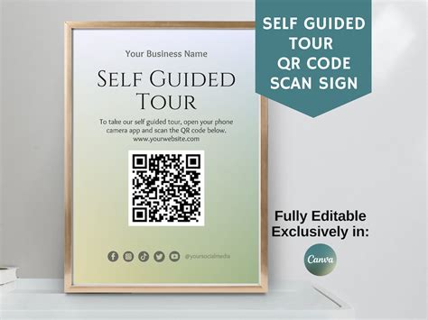 Self Guided Tour QR Code Scan Sign Museums And Walking Tours