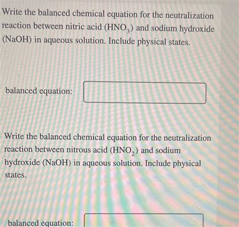 Solved Write The Balanced Chemical Equation For The Chegg