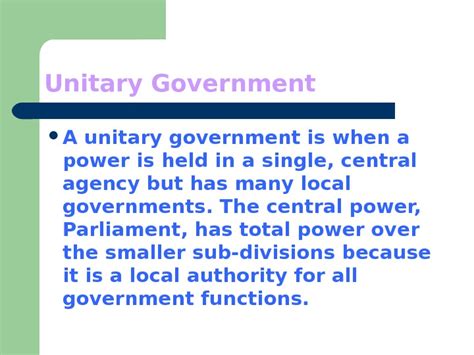 Презентация unitary government