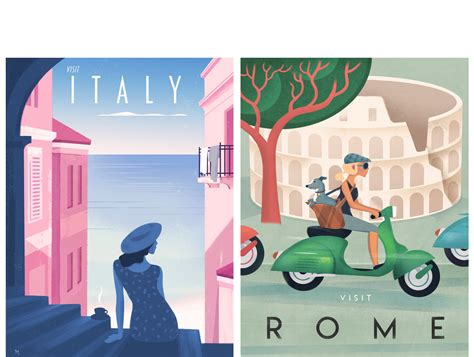 Italy Vintage Travel Posters By Martin Wickstrom On Dribbble