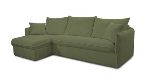 Canapé d angle convertible réversible 5 places en tissu bouclette vert