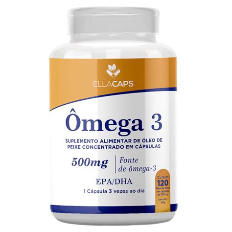 Omega 3 500mg Epa Dha Pote 120 Capsulas Ellacaps Shopee Brasil