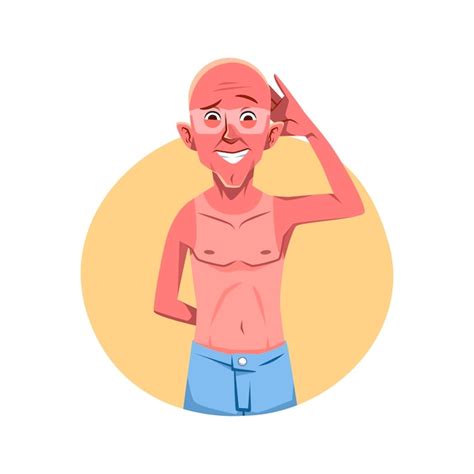 Free Vector Cartoon Person With A Sunburn At The Beach