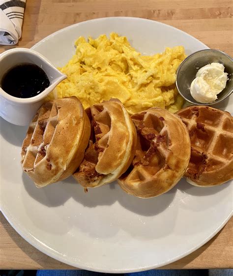 Bacon Waffles With Scrambled Eggs R Foodporn