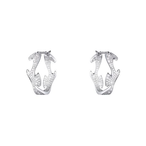 Georg Jensen Fusion Hoop Earrings White Gold David M Robinson