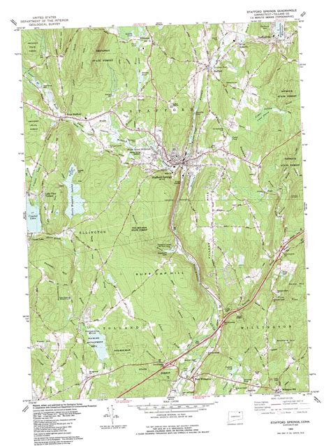 Stafford Springs Topographic Map Scale Connecticut