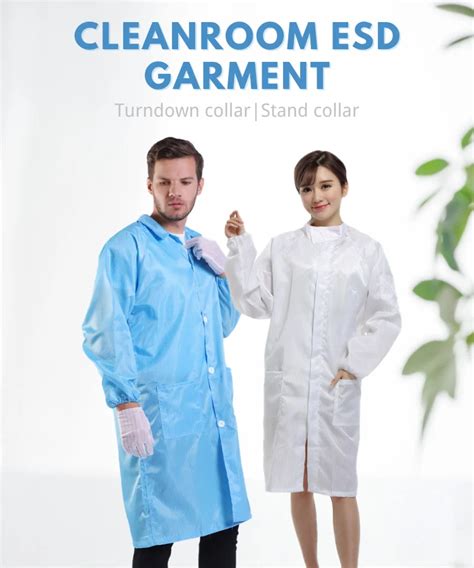 Polyester Labcoat Esd Safety Clothing Cleanroom Antistatic Coat Anti