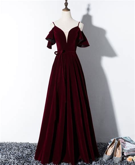 Burgundy Velvet Long Prom Dress Formal Dress Artofit