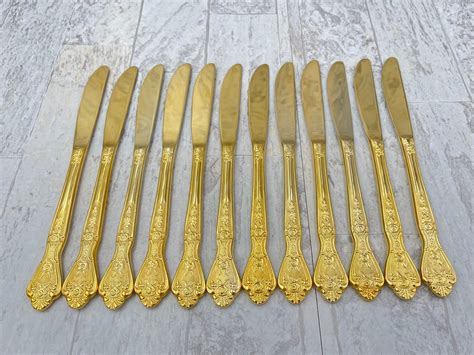 Vintage Gold Flatware set with silverware chest, service for 12 ...