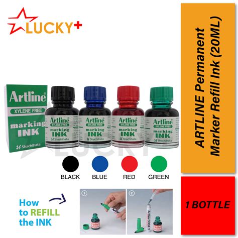 Artline Permanent Marker Refill Ink 20ml 1bottle Black Blue Red