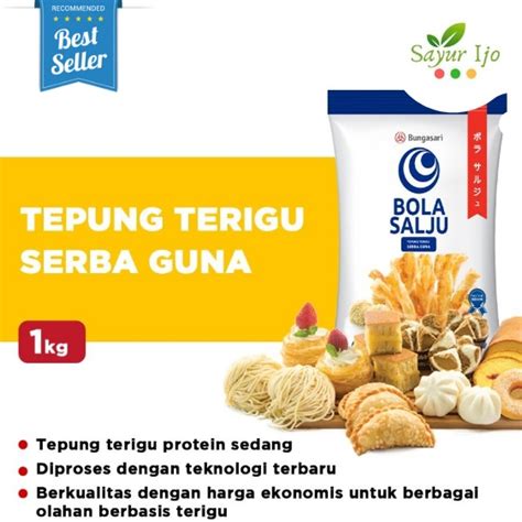 Jual Tepung Terigu Serbaguna Bola Salju Bungasari 1 Kg Pack Cake