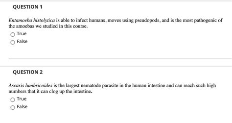 Solved Question 1 Entamoeba Histolytica Is Able To Infect