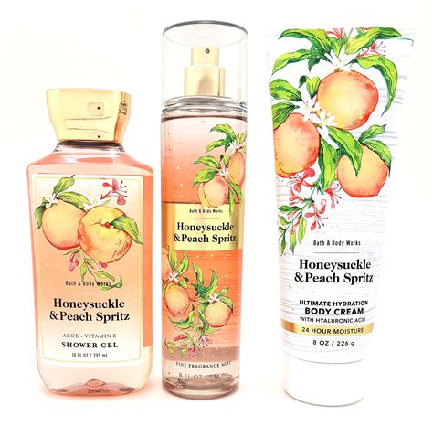 Buy Bath Body Works Honeysuckle Peach Spritz Pc Bundle Fine