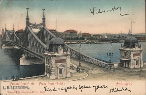 Budapest - Franz Josef Bridge Hungary Postcard