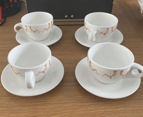 Cynthia Rowley For Fishs Eddy Dirty Dishes Set Of Cups And Saucers