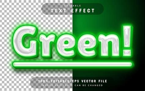 Premium Vector Green Neon Text Effect