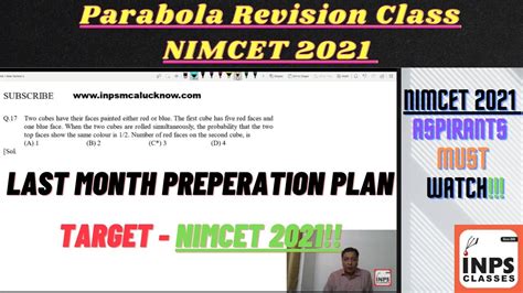 Parabola Revision Classes For Nimcet 2021 By Nitin Agrawal Inps Classes