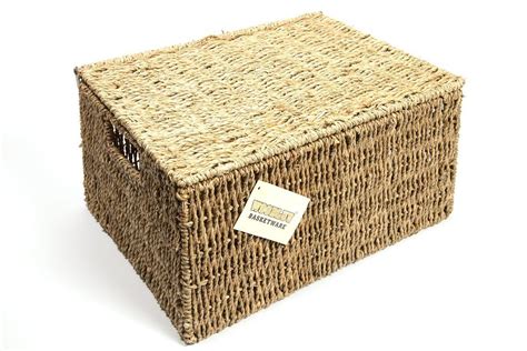 Woodluv Seagrass Storage Basket Box With Lid Xlarge Uk Kitchen And Home Seagrass