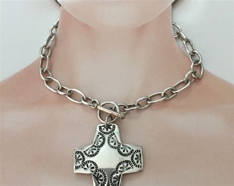 SILPADA CROSS Virtuosity Cross Necklace Sterling Silver Toggle Clasp