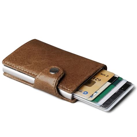 2019 Hot Brand Men Genuine Leather Mini RFID Wallet Anti Theft Brush