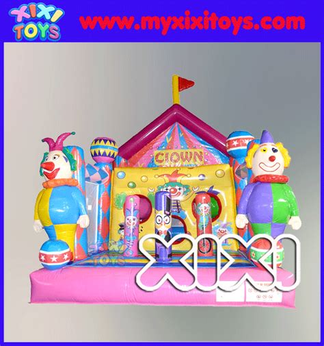 Inflatable Circus Clown Bouncy Combo For Kids Amusement Park Xixi Toys