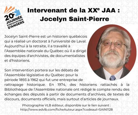 Pr Sentation Des Intervenant E S Jocelyn Saint Pierre Les Journ Es