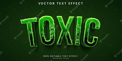 Premium Vector Toxic 3d Editable Text Effect Template