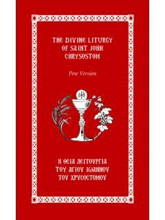 The Divine Liturgy Of Saint John Chrysostom The Divine Liturgy Of