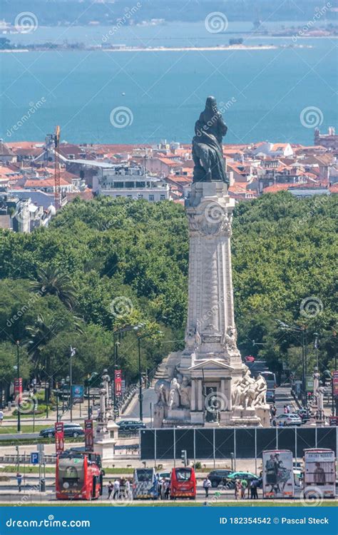 The Marquis Of Pombal Square Lisbon Royalty Free Stock Photography