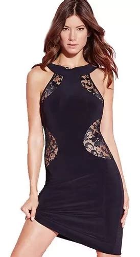 Vestido Sexy Negro Moderno Con Transparencias Antro Cuotas Sin